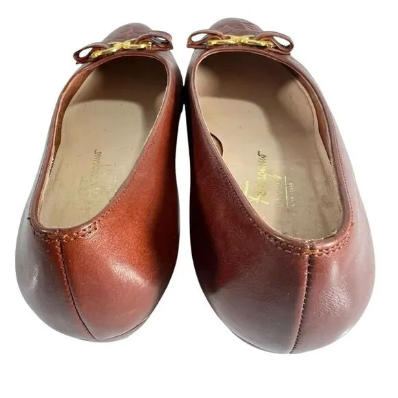 Salvatore Ferragamo Size 6.5C Brown Leather Slip On Block Heel Loafers Women’s