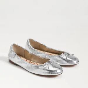 Sam Edelman Felicia Silver Metallic Leather Flats 6.5 Women’s