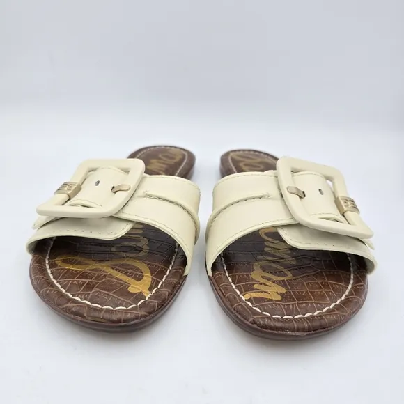 Sam Edelman Gaige Flat Slide Sandals, Modern Ivory, Women's 10.5, Like New!