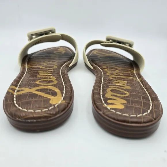 Sam Edelman Gaige Flat Slide Sandals, Modern Ivory, Women's 10.5, Like New!