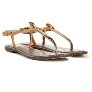 Sam Edelman gigi orange snake print thong Sandals