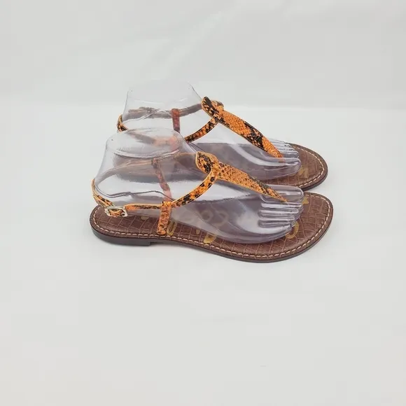 Sam Edelman gigi orange snake print thong Sandals
