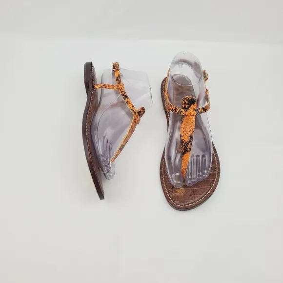 Sam Edelman gigi orange snake print thong Sandals
