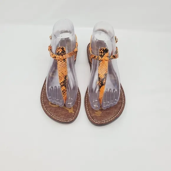 Sam Edelman gigi orange snake print thong Sandals