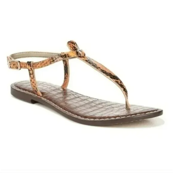 Sam Edelman gigi orange snake print thong Sandals