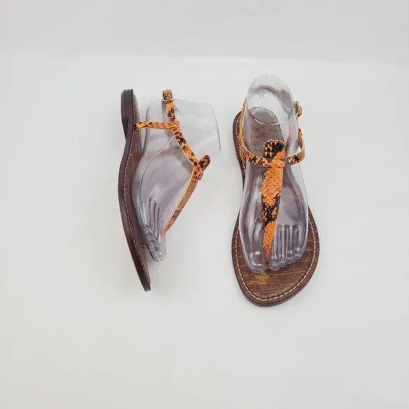 Sam Edelman gigi orange snake print thong Sandals