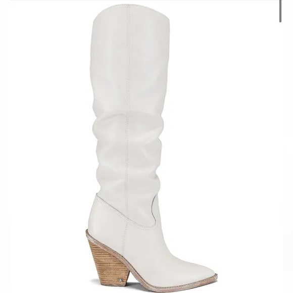 Sam Edelman Indigo Off White Knee High Boots Size:7.5