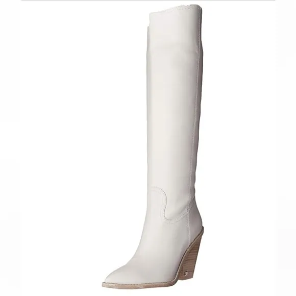 Sam Edelman Indigo Off White Knee High Boots Size:7.5