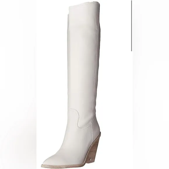 Sam Edelman Indigo Off White Knee High Boots Size:7.5