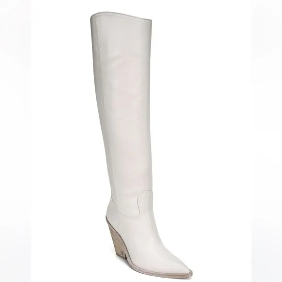 Sam Edelman Indigo Off White Knee High Boots Size:7.5