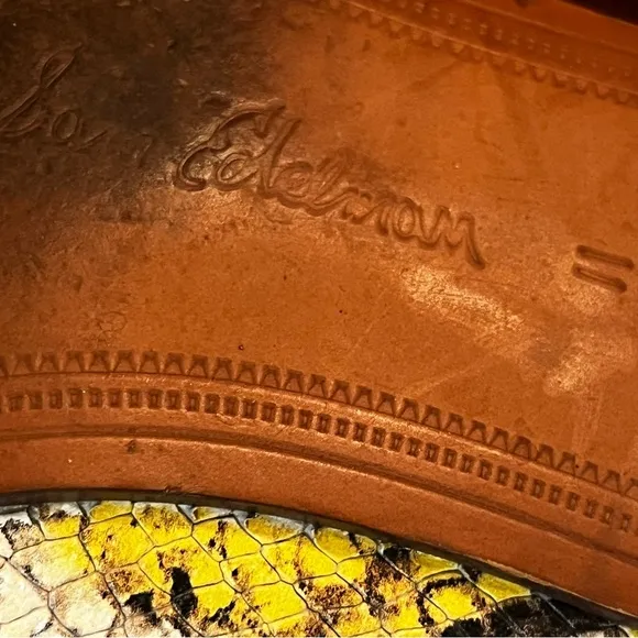 Sam Edelman Lior Sz 11 Yellow Snakeskin Leather Horse-bit Loafers Slip On Shoes