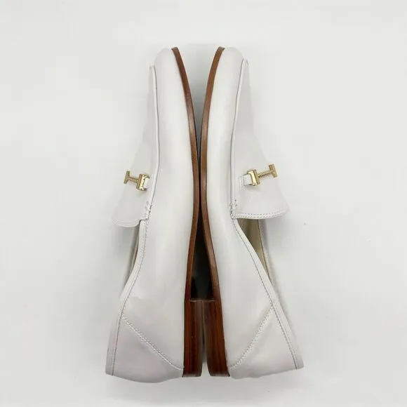Sam Edelman Loraine Bit Loafers Size 9 White Leather Casual Flats Almond Toe