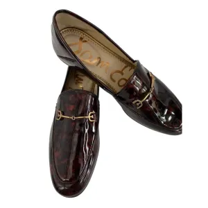 Sam Edelman Loraine Faux Patent Leather Loafers Tortoiseshell Gold Bit Size 10M