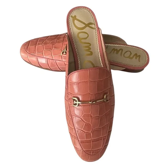 Sam Edelman Mules Women’s 10 Pink Linnie Slides Shoes Loafers Slip On Leather