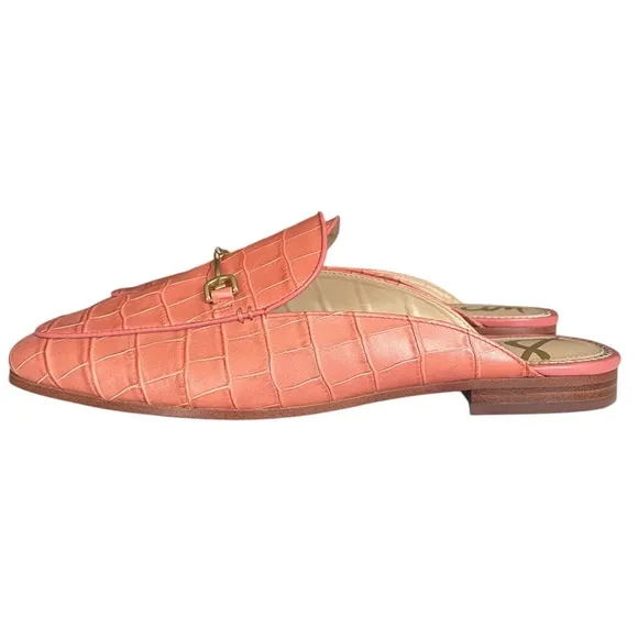 Sam Edelman Mules Women’s 10 Pink Linnie Slides Shoes Loafers Slip On Leather