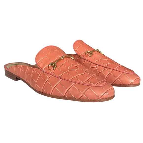 Sam Edelman Mules Women’s 10 Pink Linnie Slides Shoes Loafers Slip On Leather