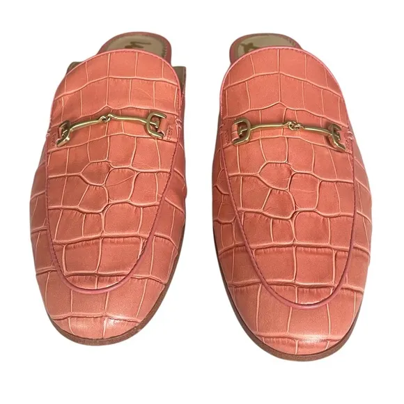Sam Edelman Mules Women’s 10 Pink Linnie Slides Shoes Loafers Slip On Leather