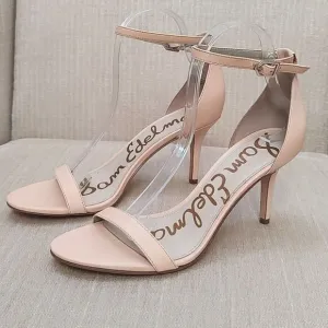 Sam Edelman Patti Leather Heeled Dress Sandals Nude Size 8.5