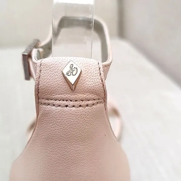 Sam Edelman Patti Leather Heeled Dress Sandals Nude Size 8.5