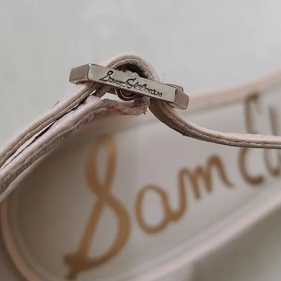 Sam Edelman Patti Leather Heeled Dress Sandals Nude Size 8.5