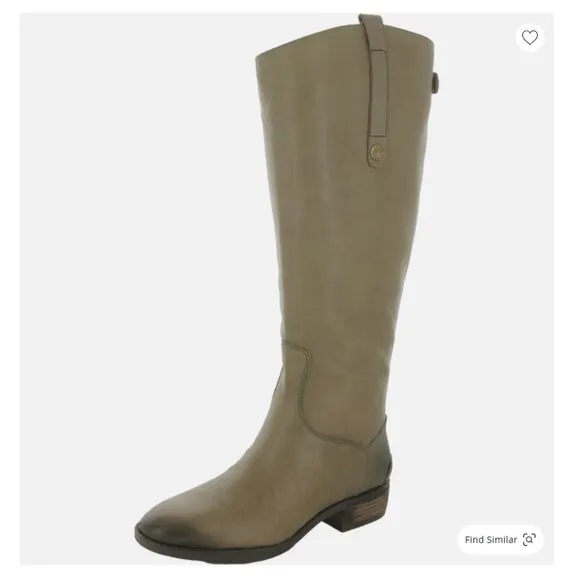Sam Edelman Penny 2 Knee-High Back Zip Distressed Leather Boots Women's Sz 8M