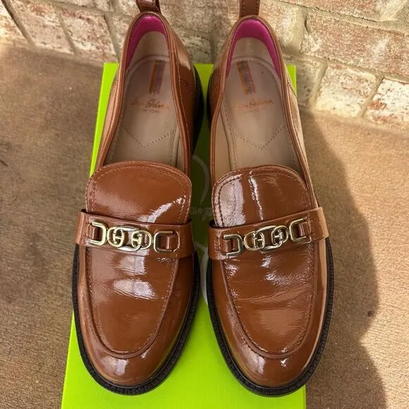 Sam Edelman Tailored Bit Leather Upper Loafers Desert Camel Women's Size 10