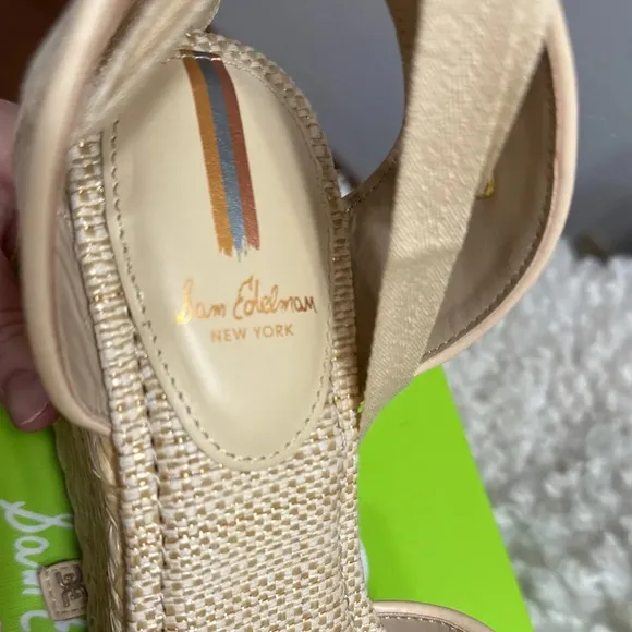 Sam Edelman Vaughn Espadrille Wedge Ankle Tie sandals size 9.5, new in box!!