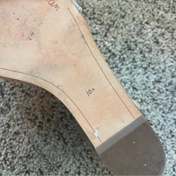 Sam Edelman Willow Gray Suede Cork Wedge ANKLE STRAP Sandals Women's 10.5