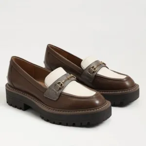 Sam Edelman | Women’s brown/cream leather two-tone Lars Loafer platform, sz 9.5