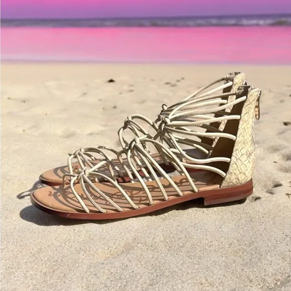 Sam Edelman Women's Emi Cream Gladiator Flat Sandals