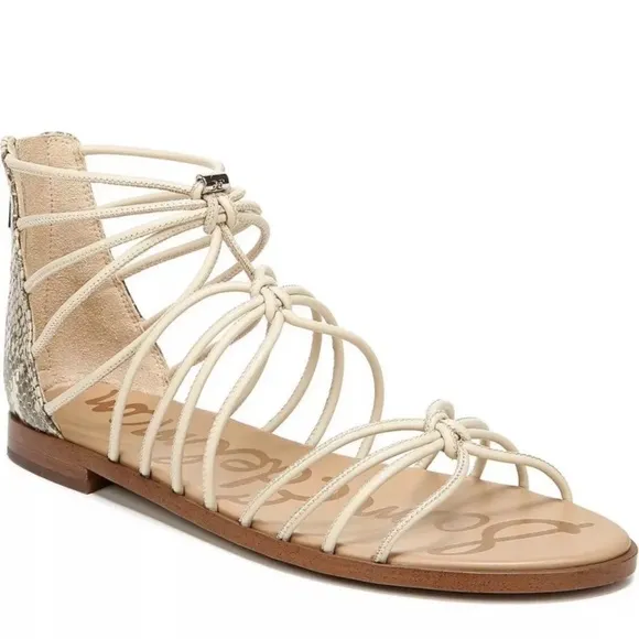 Sam Edelman Women's Emi Cream Gladiator Flat Sandals