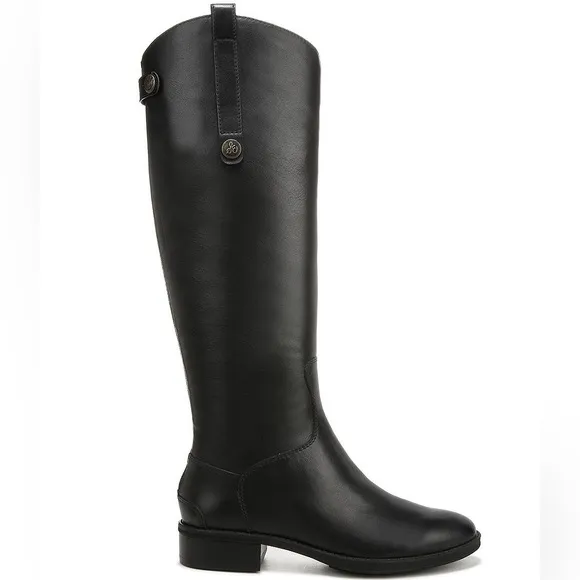 Sam Edelman women’s size 9W black leather knee-high penny riding boots