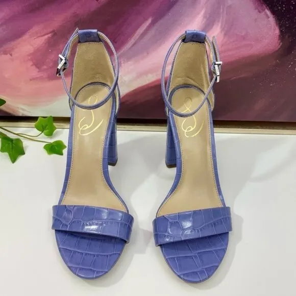 Sam Edelman Yaro Block Heel Ankle Strap Sandals in Dusty Violet Size 8