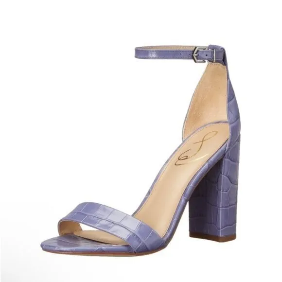 Sam Edelman Yaro Block Heel Ankle Strap Sandals in Dusty Violet Size 8