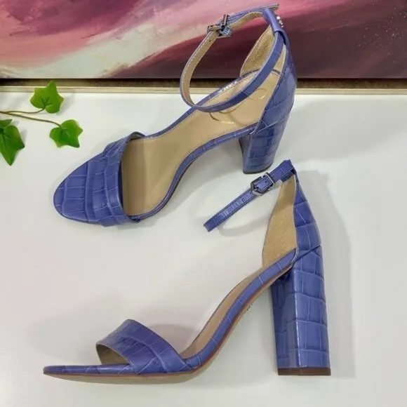Sam Edelman Yaro Block Heel Ankle Strap Sandals in Dusty Violet Size 8