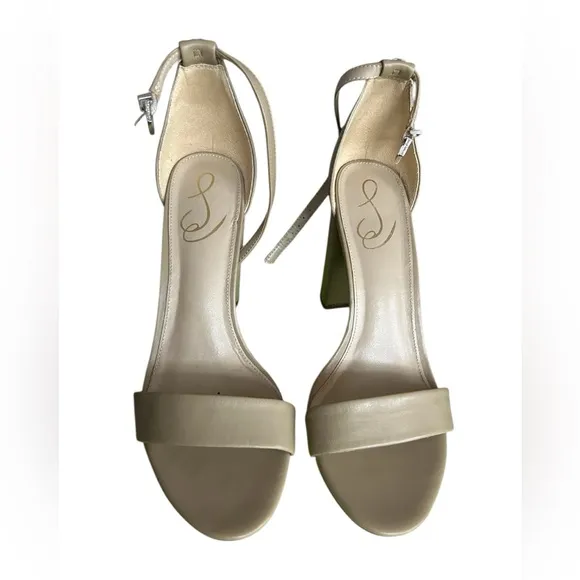 SAM EDELMAN Yaro Dress Sandals Size 9.5 Classic Nude Leather