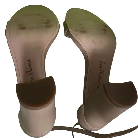 SAM EDELMAN Yaro Dress Sandals Size 9.5 Classic Nude Leather