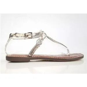 Sam Edelman Womens Leather Snakeskin Strap Wrap Flat Sandals Tan Size 9.5