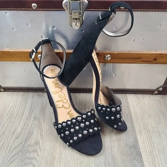 Sam Edelman Yaria Ankle Strap Suede Heel Sandals size 7
