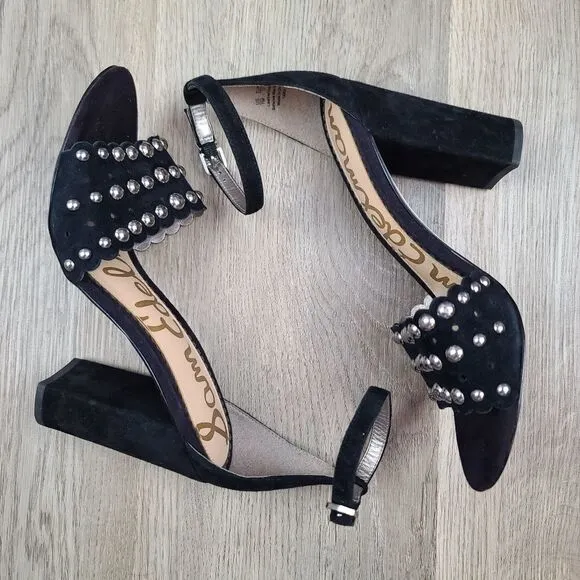 Sam Edelman Yaria Ankle Strap Suede Heel Sandals size 7