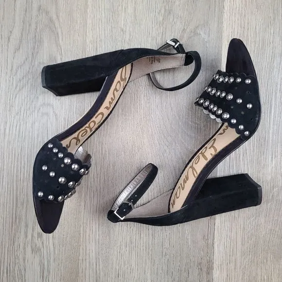 Sam Edelman Yaria Ankle Strap Suede Heel Sandals size 7