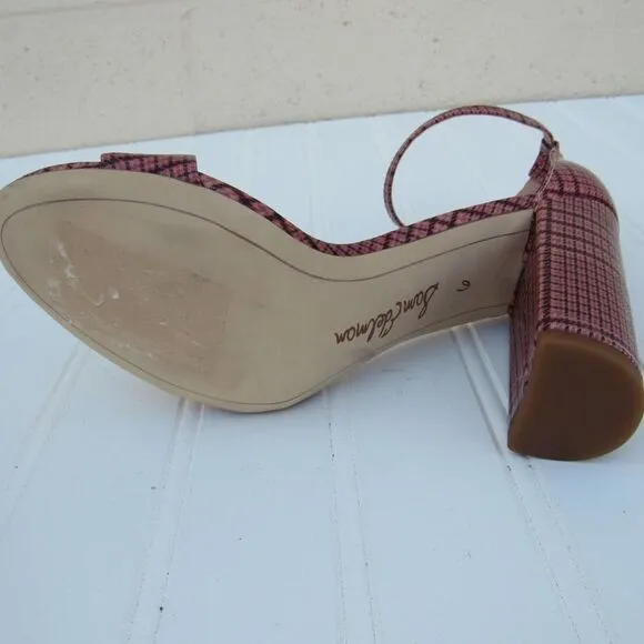 Sam Edelman Yaro Cameo Pink Multi Plaid Heels