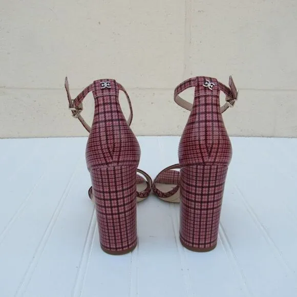 Sam Edelman Yaro Cameo Pink Multi Plaid Heels
