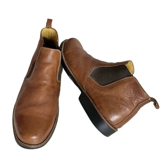 SANDRO Chelsea Boots Ankle Boots Peanut Brown Textured Leather Mens 13 D