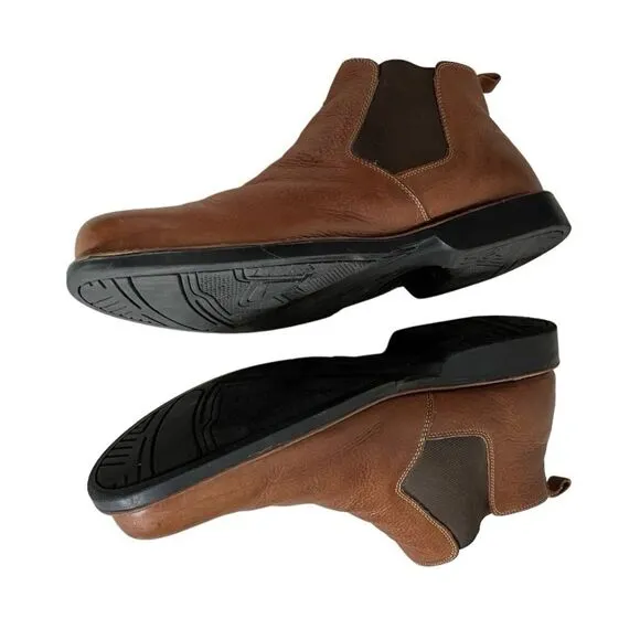 SANDRO Chelsea Boots Ankle Boots Peanut Brown Textured Leather Mens 13 D