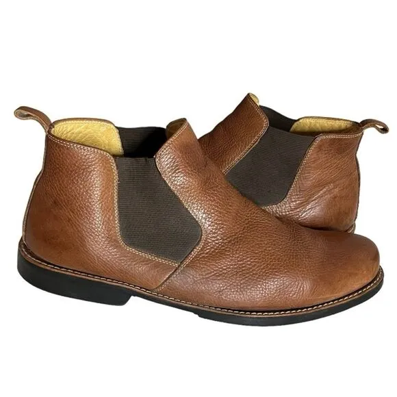 SANDRO Chelsea Boots Ankle Boots Peanut Brown Textured Leather Mens 13 D