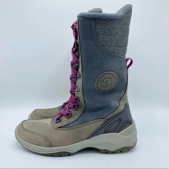 Santana Canada Grey Purple Mohawk Fleece Lined Waterproof Boot Size 8