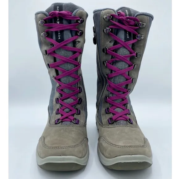 Santana Canada Grey Purple Mohawk Fleece Lined Waterproof Boot Size 8