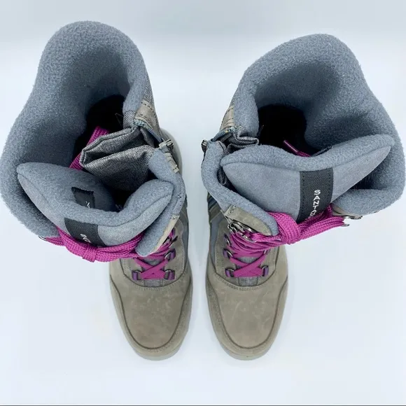 Santana Canada Grey Purple Mohawk Fleece Lined Waterproof Boot Size 8