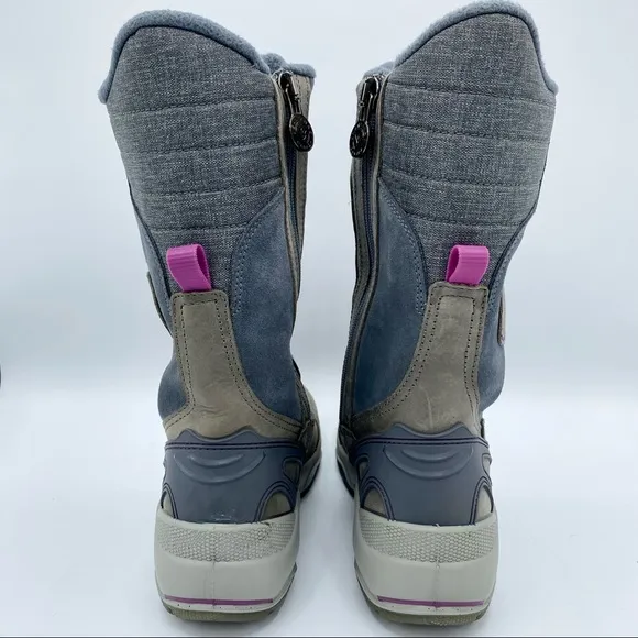 Santana Canada Grey Purple Mohawk Fleece Lined Waterproof Boot Size 8